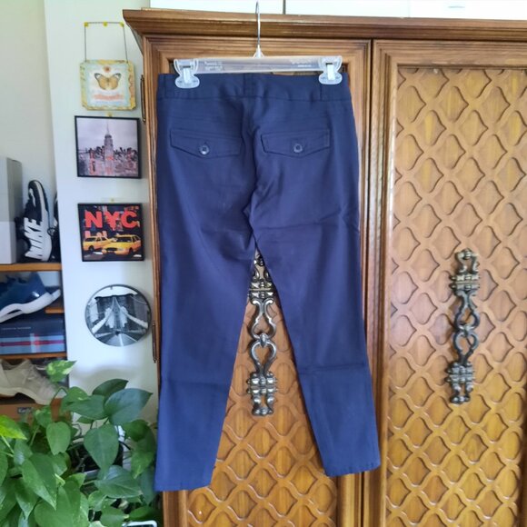 BeBop Bi-Stretch Cropped Skinny Ankle Pants - Dark Navy, Size 3/4 - Picture 7 of 16